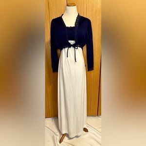 Vintage 1970’s Navy and white dress with bolero jacket